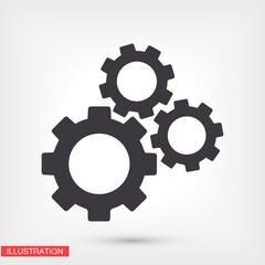 Gear icon. gear half. Vector graphics display work style. clipped gear vector graphics. for your site 10 eps