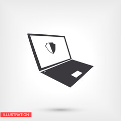 laptop antivirus icon . Vector  Eps 10 . Lorem Ipsum Flat Design