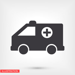 ambulance icon. Ambulance vector EPS 10. Lorem Ipsum Flat Design. medicine. help people. flat design style. made in the background for your swimming in any direction.