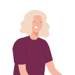 Senior woman cartoon design, grandmother and old female person theme Vector illustration