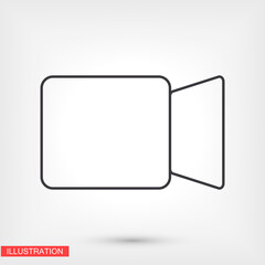 film camera movie linear style on the background. Best icon 10 eps illustration