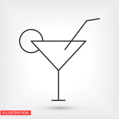 cocktail  vector icon line linear style on the background. Best icon 10 eps illustration
