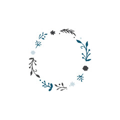 floral crown cool tone color flower crown nature art floral, decoration, pattern, green, leaf, snowflake, ornament, isolated, card, snow, snowflakes, flowers, ornament, logo design border