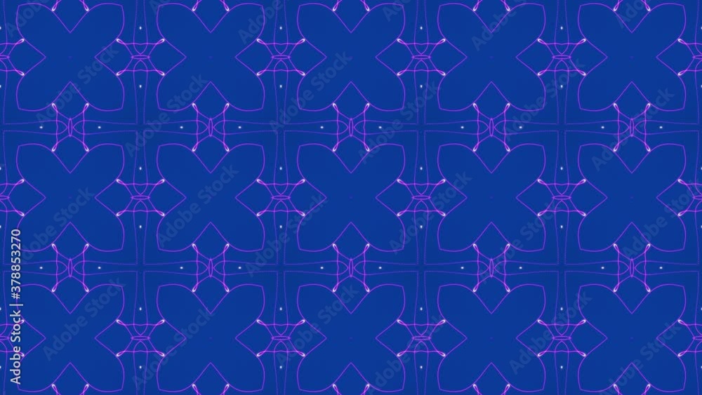 Poster abstract animated kaleidoscope pattern. 3d render