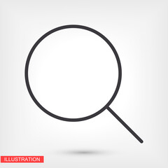 magnifier black vector icon line linear style on the background. Best icon 10 eps illustration