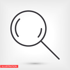 magnifier black vector icon line linear style on the background. Best icon 10 eps illustration