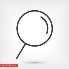 magnifier black vector icon line linear style on the background. Best icon 10 eps illustration