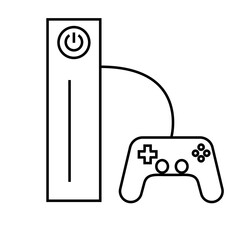 Game Console with Joystick vector illustration icon. Home console. Video game console vector.