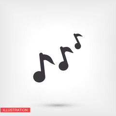 Music Icon in trendy flat style isolated on  background. Note symbol for your web site design, logo, app, UI. Vector Music illustration, EPS 10 Music melody .