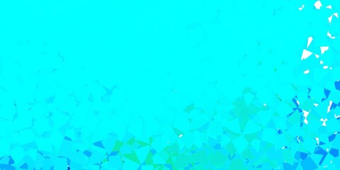 Light blue, green vector background with polygonal forms.