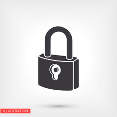 lock icon. Vector  Eps 10 . Lorem Ipsum Flat Design padlock