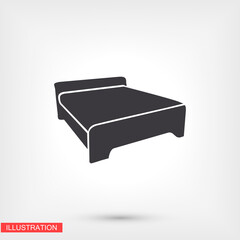 Double bed, icon. Vector  Eps 10 . Lorem Ipsum Flat Design