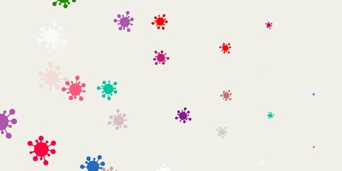 Light green, red vector pattern with coronavirus elements.