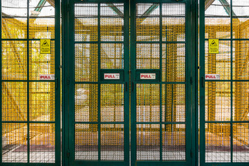 Entrance to the bird park from the gateway type doors