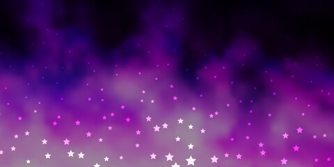 Dark Purple vector layout with bright stars. Colorful illustration in abstract style with gradient stars. Theme for cell phones.