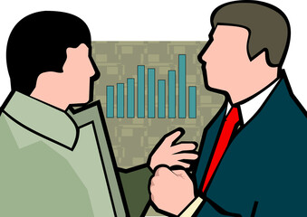 Two businessmen talking