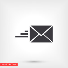 Postal envelope. envelope icon. Vector envelope EPS 10. Flat design. The work is done for your use. work with the background