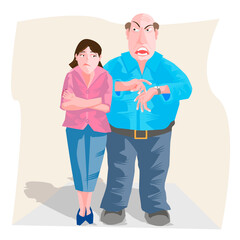 Man shouting at a woman