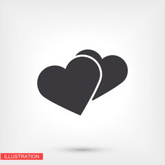 heart icon beautiful heart. love in the icon. heart vector graphics. two hearts together eternal love. 10 eps