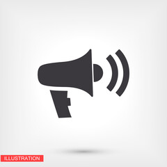 loudspeaker icon. Vector shout. Eps 10 volume. flat design. the work is done for your use for your purposes and purposes.