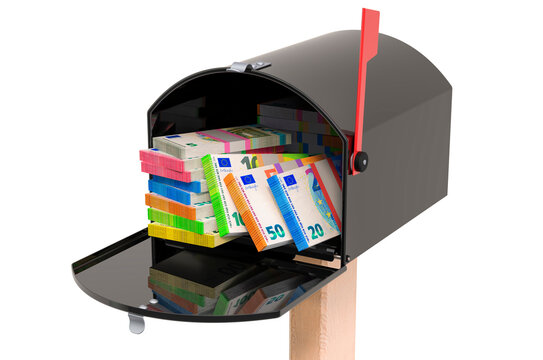 Mailbox with euro packs. 3D rendering