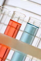 Close-up of chemicals in test tubes