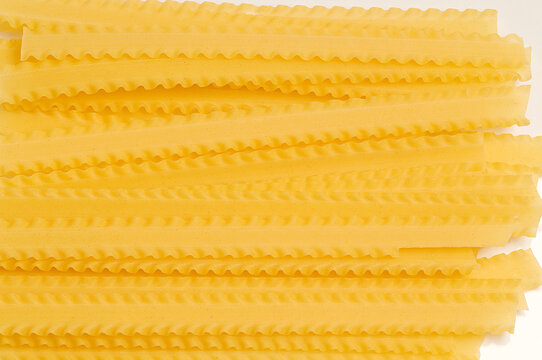 Close-up of raw mafalde pasta