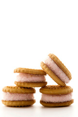 Fototapeta na wymiar Close-up of cookies filled with cream