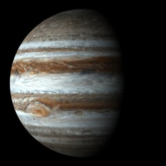 Planète Jupiter Fond Noir / Jupiter Planet Black Background