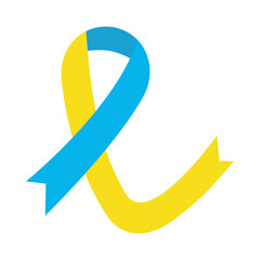 down syndrome ribbon flat style icon design, disability support and solidarity theme Vector illustration