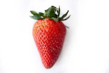 red beautiful strawberry on white background