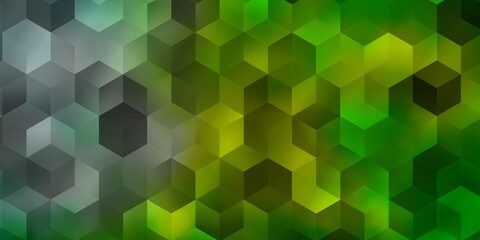 Light Green, Yellow vector backdrop with hexagons.