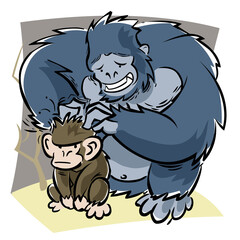 Close-up of two gorillas