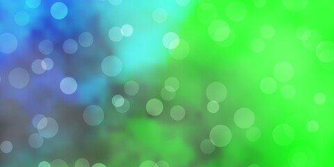 Obraz premium Dark Multicolor vector backdrop with circles. Illustration with set of shining colorful abstract spheres. Pattern for business ads.