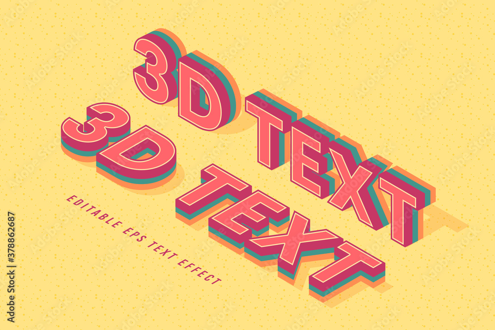 Fototapete decorative 3d text font and alphabet vector