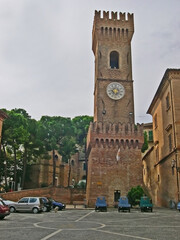 Fototapeta na wymiar Italy, Marche, Ostra the 16th century city tower.