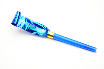Air whistles for carnivals on white background