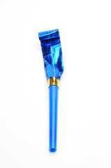 Air whistles for carnivals on white background