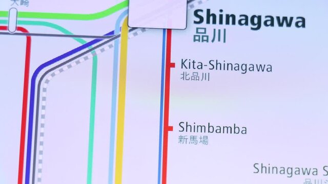 Metro Map of Tokyo city - timelapse footage
