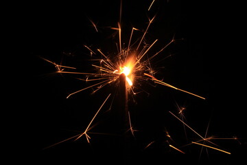 sparklers on a black background