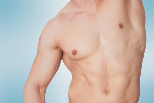 Close-up of a bare chested man