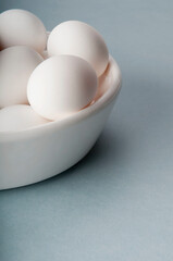 Close-up of a bowl of white eggs