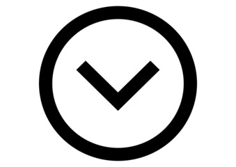 Down arrow vector icon isolated on transparent background, Down arrow transparency logo concept