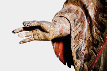 Close-up of a statue's hand