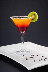 Close-up of kiwi cocktail
