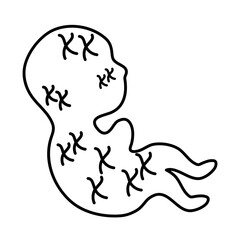 down syndrome baby line style icon design, disability support and solidarity theme Vector illustration