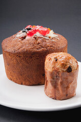 Close-up of fruit cakes on a plate