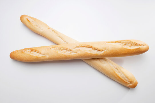 Close-up of two baguettes