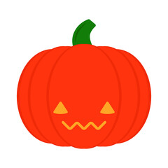 Vector illustration of a cute jack o lantern carved pumpkin with a friendly face