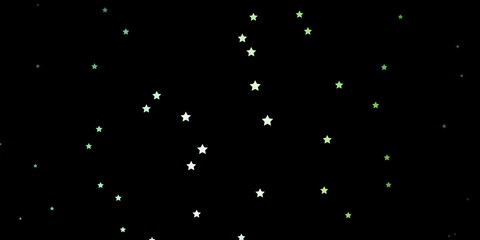 Dark Green vector template with neon stars. Blur decorative design in simple style with stars. Design for your business promotion.